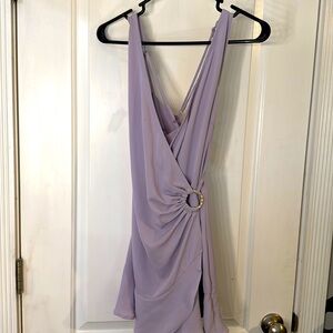 Lilac crisscross dress with wrap in front